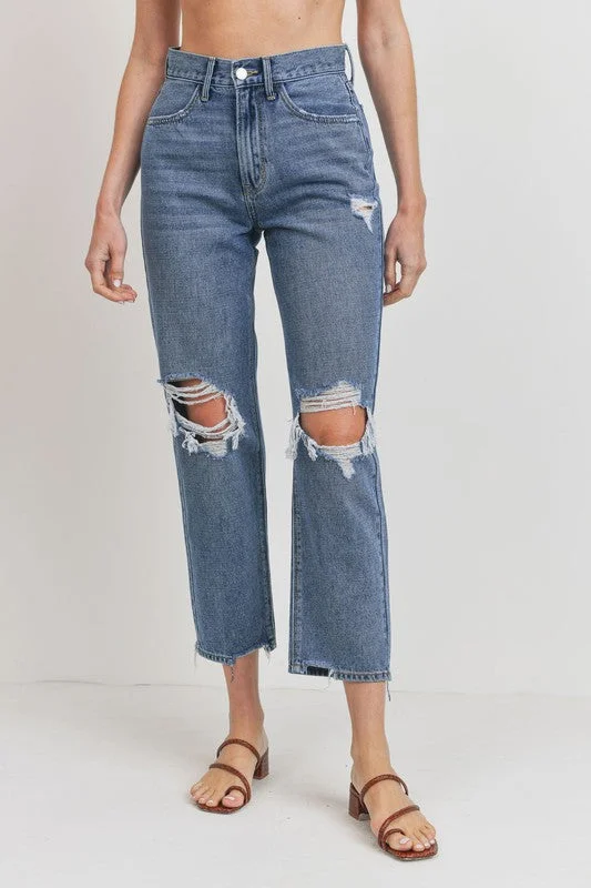 90'S CROPPED DISTRESSED STRAIGHT