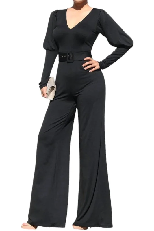 Belted Jumpsuit In Black