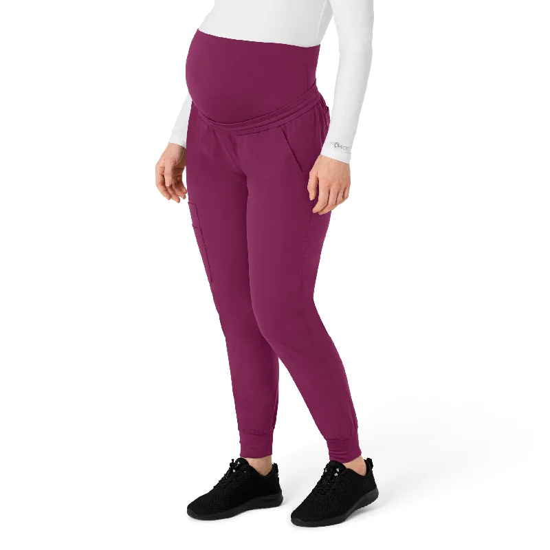 Carhartt Force Essentials Women's Maternity Jogger Scrub Pant - Wine