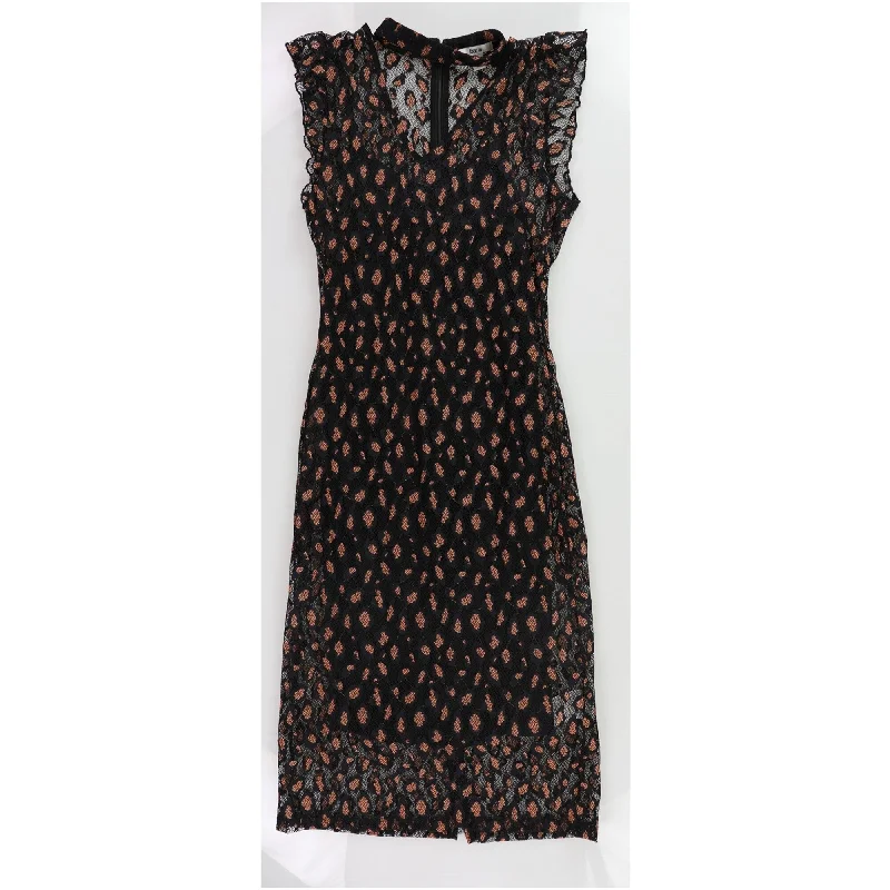 Bar Iii Womens Cheetah Lace Midi Dress