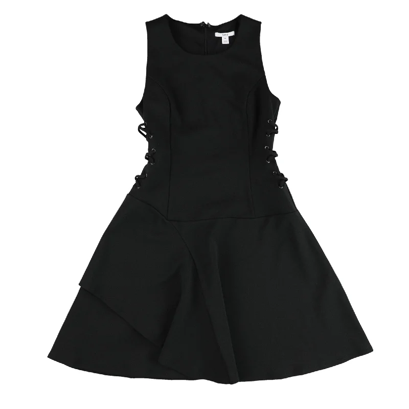 Bar Iii Womens Lace-Up Fit & Flare Dress