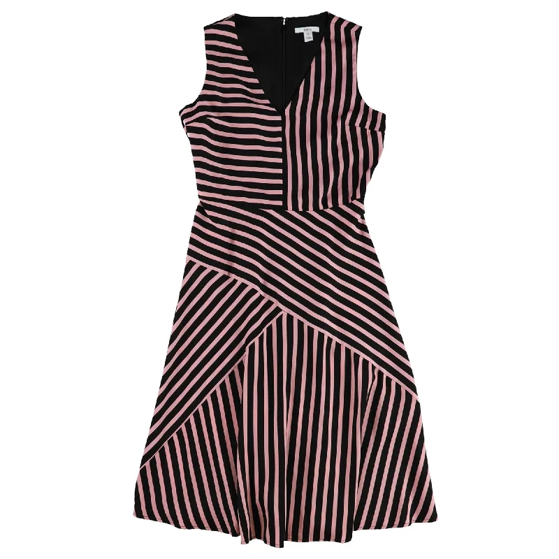 Bar Iii Womens Mixed-Stripe Fit & Flare Dress