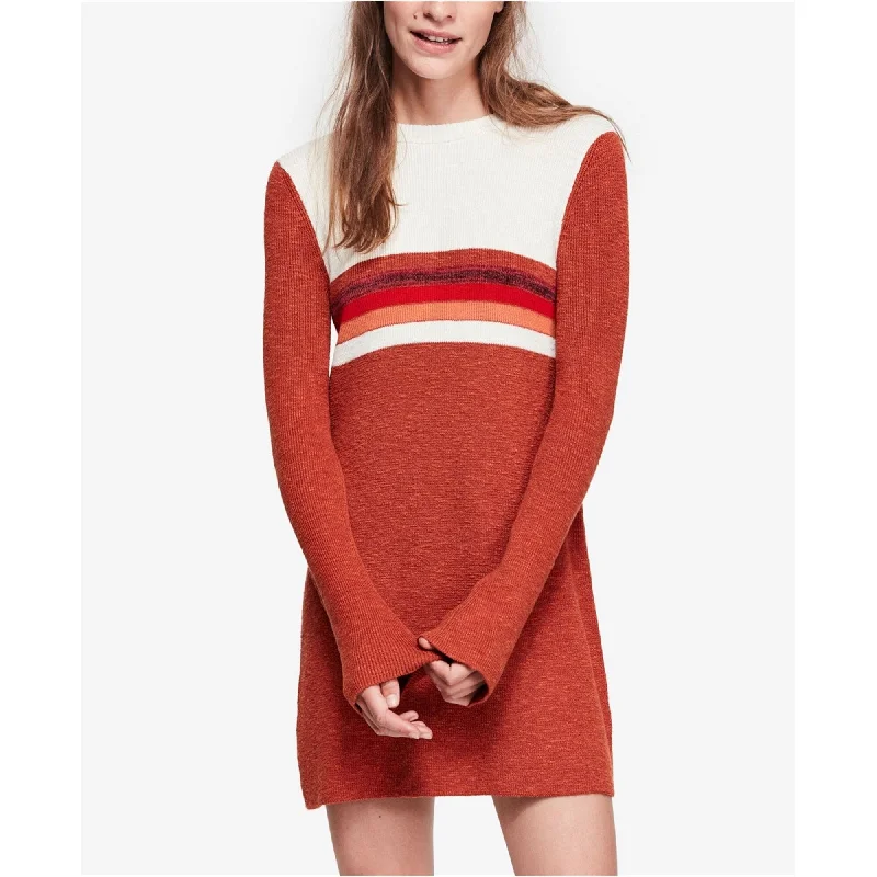 Free People Womens Colorblock Sweater Dress