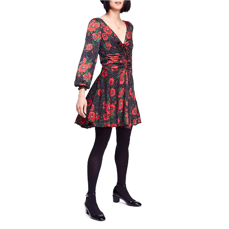 Free People Womens Floral Fit & Flare Dress