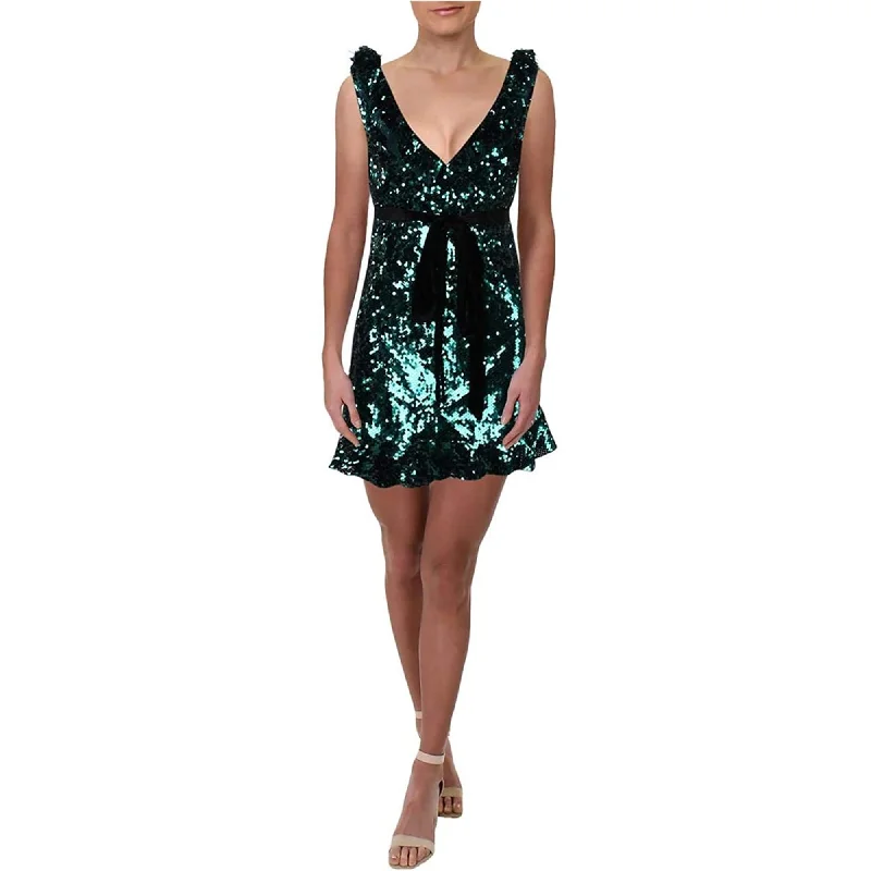 Free People Womens Siren Sequined A-Line Dress