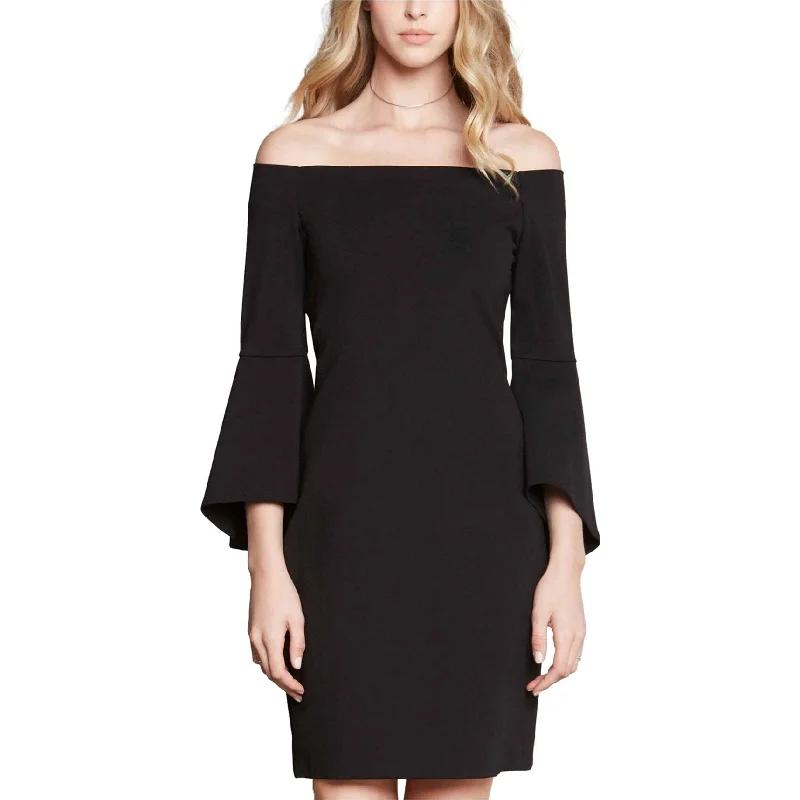 Karen Kane Womens Bell-Sleeve Off-Shoulder Dress, Black, Small