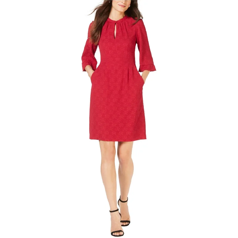 Nanette Lepore Womens Textured Cocktail Dress, Red, 4