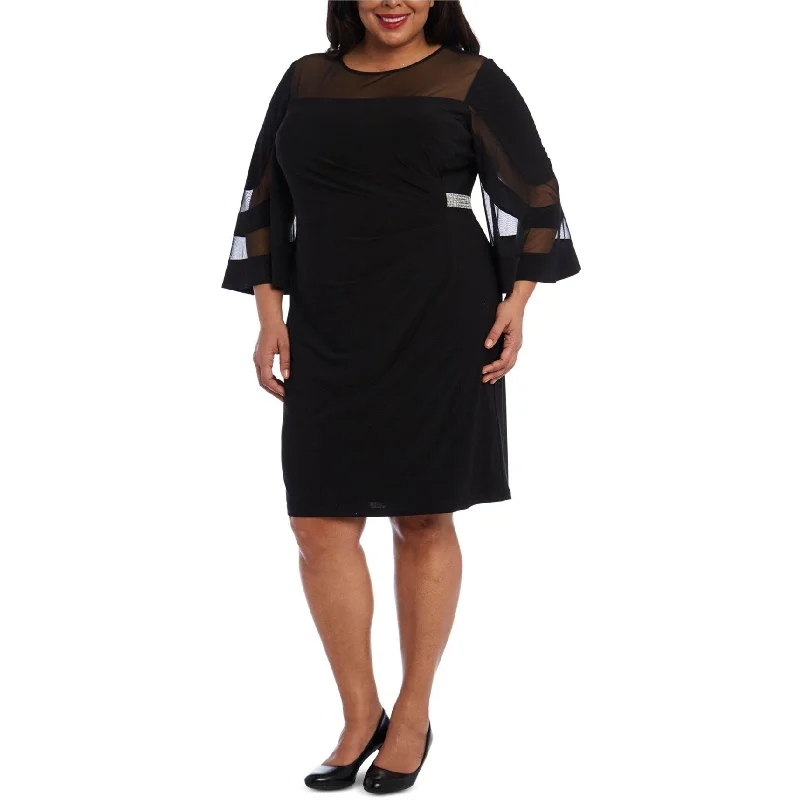 R&M Richards Womens Illusion Cocktail Dress