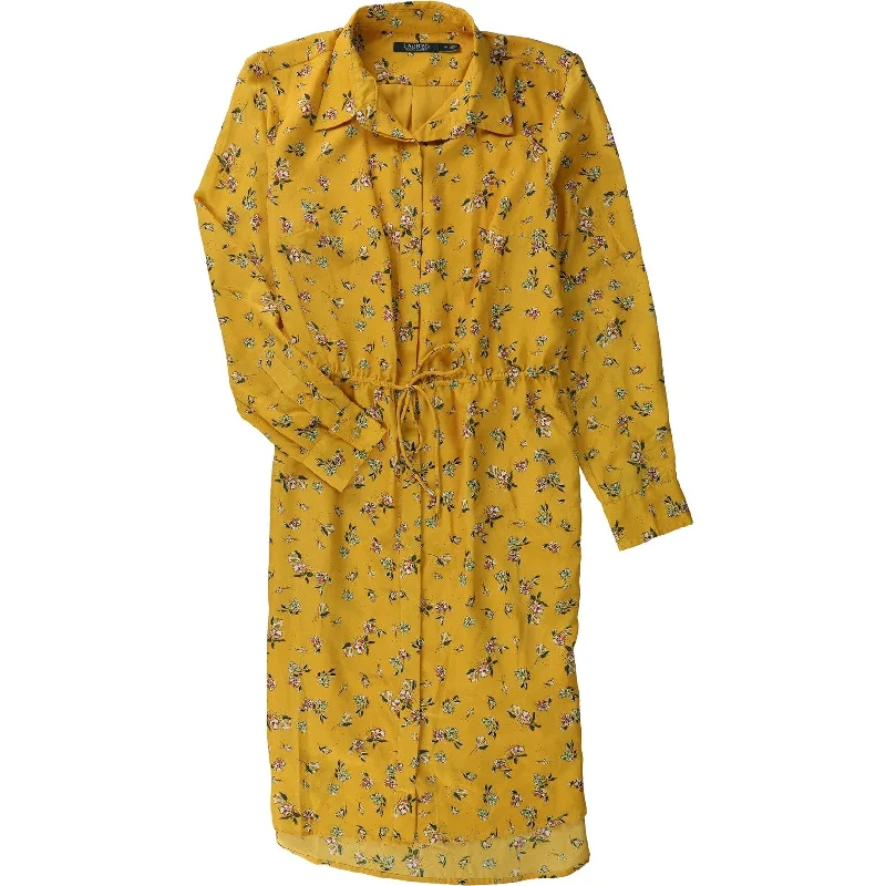 Ralph Lauren Womens Floral Shirt Dress, Yellow, 14