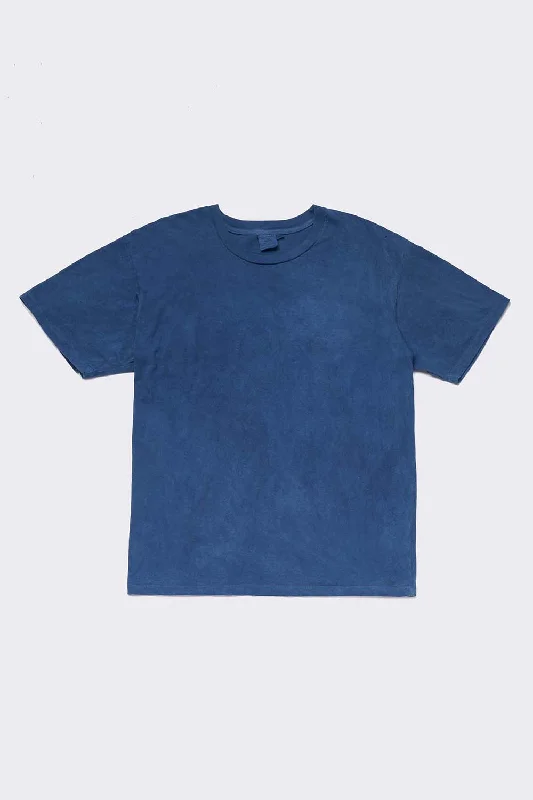 Indigo Dyed Women's Organic Unisex Style Crew Tee