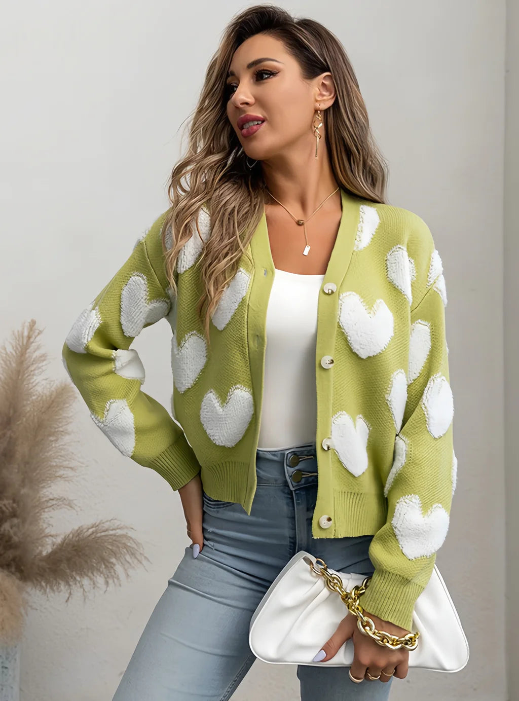 CLASSY V-NECK CARDIGAN SWEATER JACKET