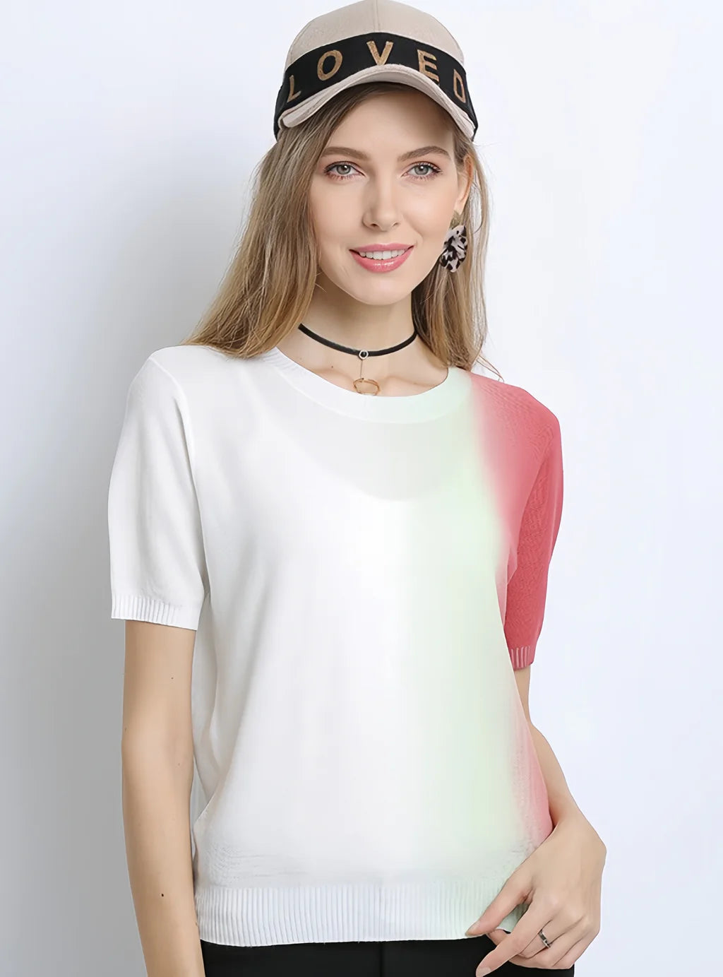 FASHION ROUND NECK TIE-DYED SHIRT T-SHIRT