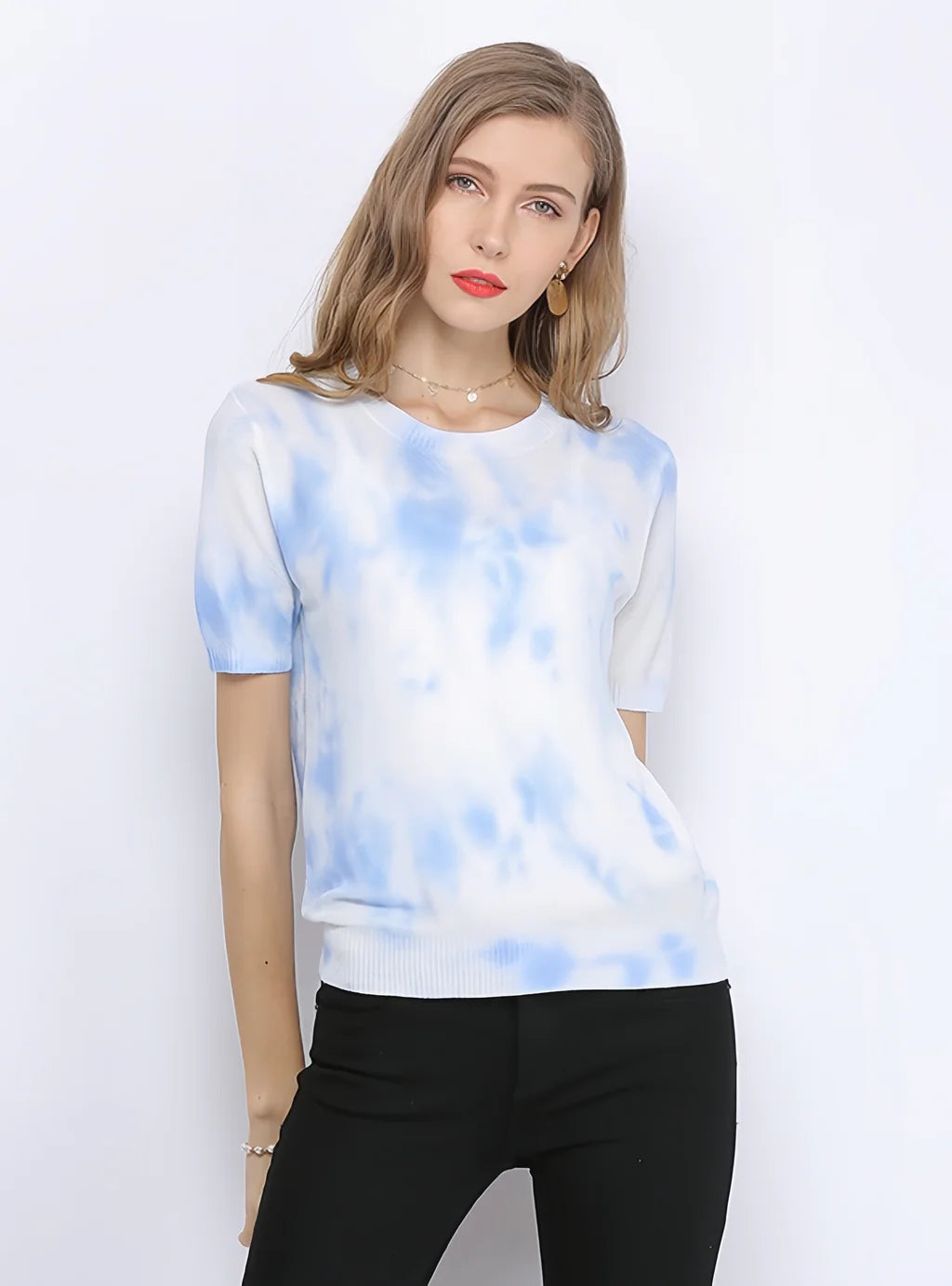 FASHION TIE-DYED LOOSE SHORT-SLEEVED ROUND NECK T-SHIRT