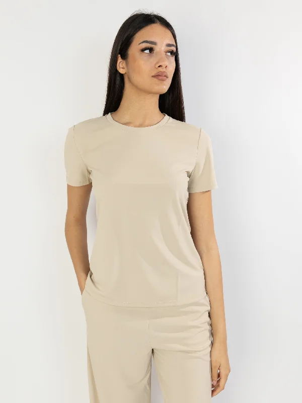 T-shirt in Jersey Stretch Bugia Beige