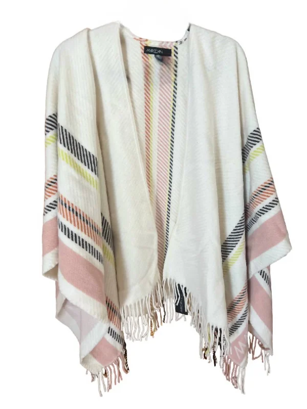 Fringe Cape In Winter White