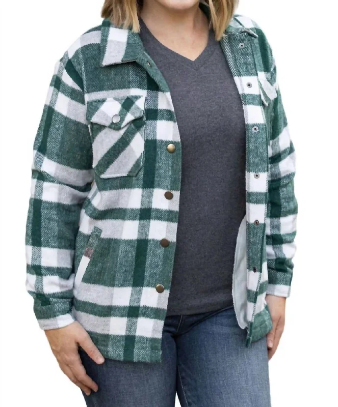 Norah Plaid Shaket In Green