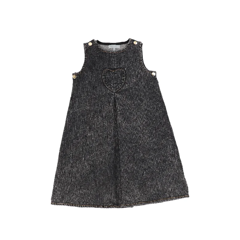 BACE COLLECTION BLACK DENIM FRONT PLEAT JUMPER [FINAL SALE]