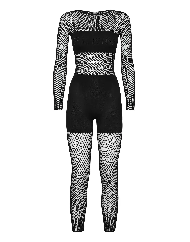 Jumpsuit Long Sleeves Seamless Mesh