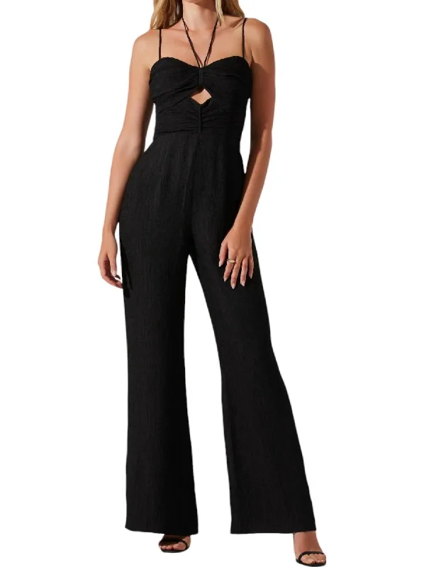 Kamora Front Cutout Jumpsuit In Black