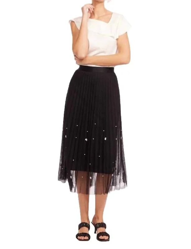 Lila Pearl Tulle Skirt In Black