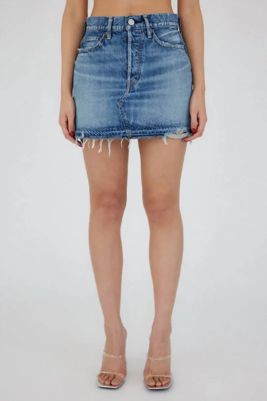 Mini Denim Skirt In Blue