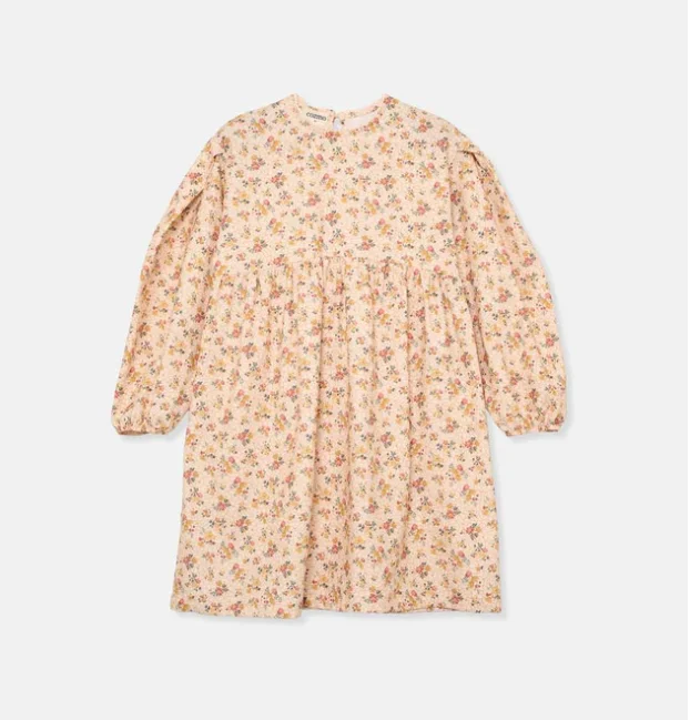 MY LITTLE COZMO PALE PINK FLORAL DRESS [FINAL SALE]