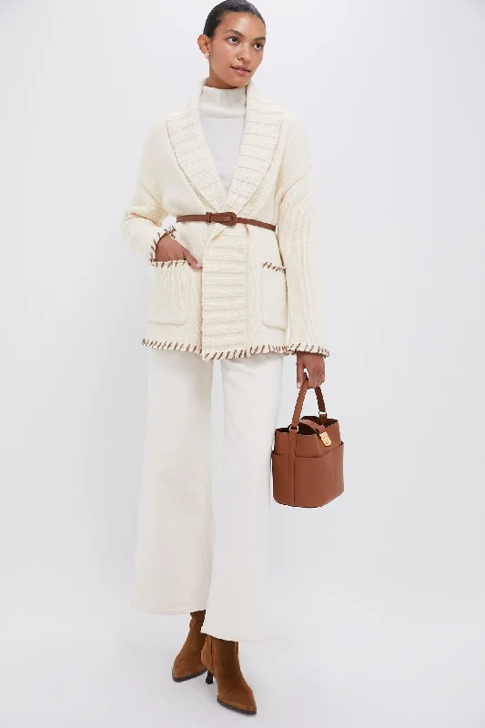 Cream Blanket Stitch Harrow Cardigan