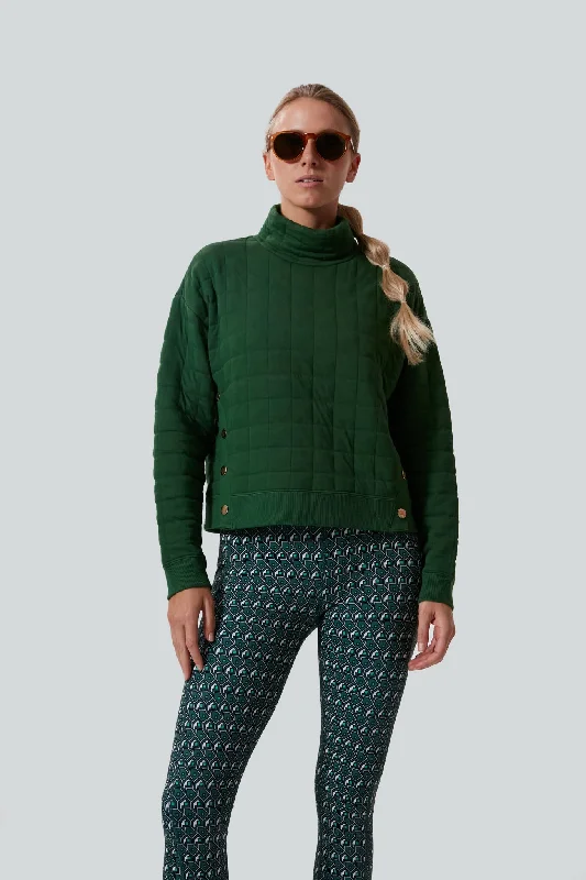 Fairway Green Quilted Wright Funnel Neck